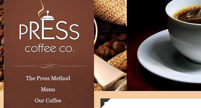 Press Coffee Co - Website Design