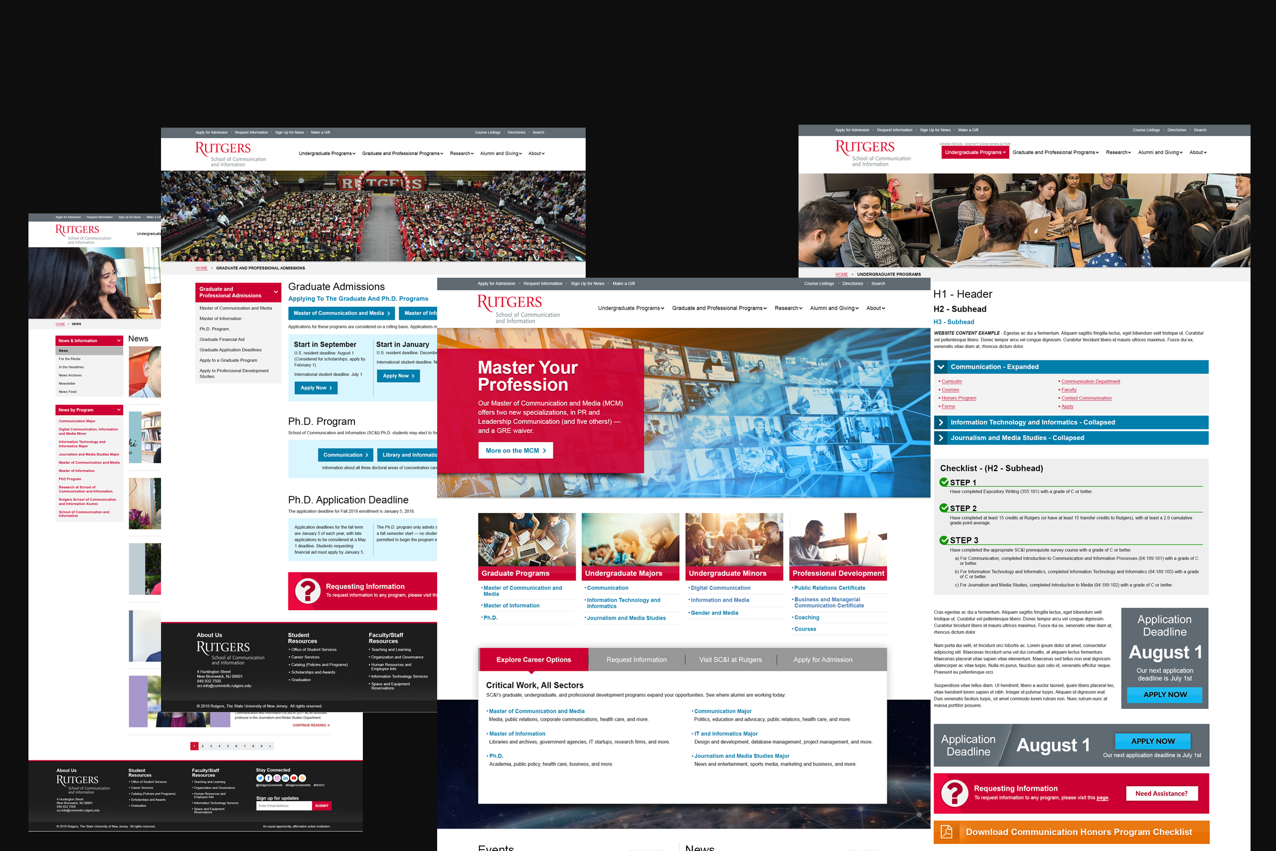 Overview of redesigned pathways and templates (Rutgers SC&I)