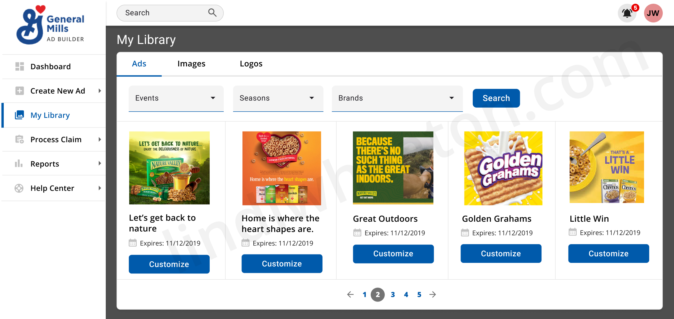 General Mills Ad Builder My Library