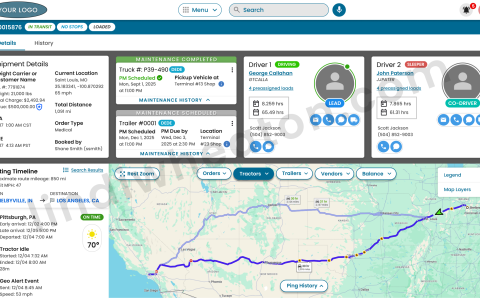 Trucking Dispatch Route and Customer Details